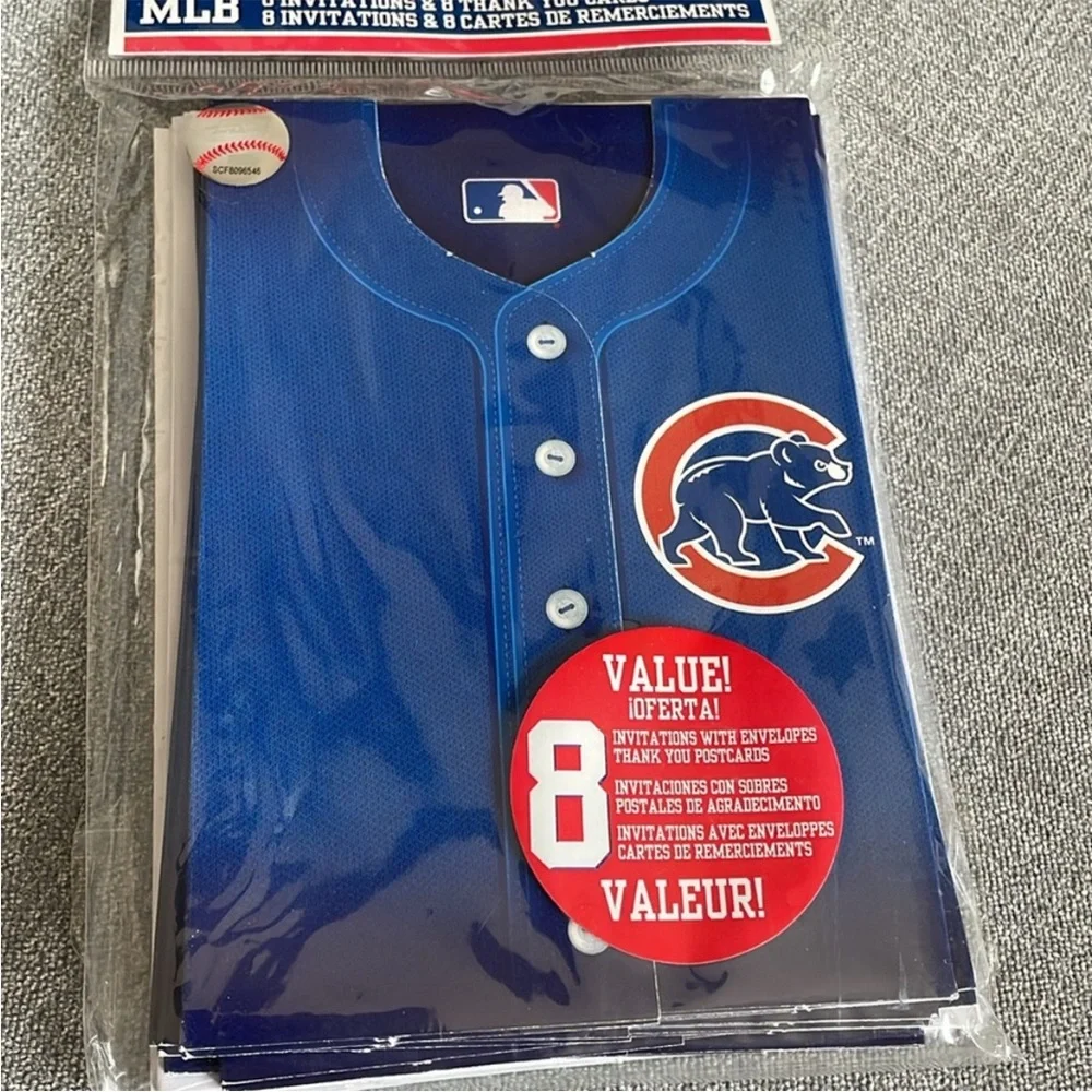 MLB Chicago Cubs Baseball Invitations and Thank You Cards - 2 Pack